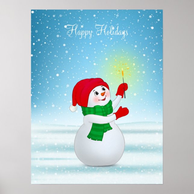 Póster de muñeco de nieve de Navidad (Frente)