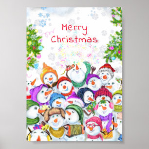 Póster de muñeco de nieve de Navidad