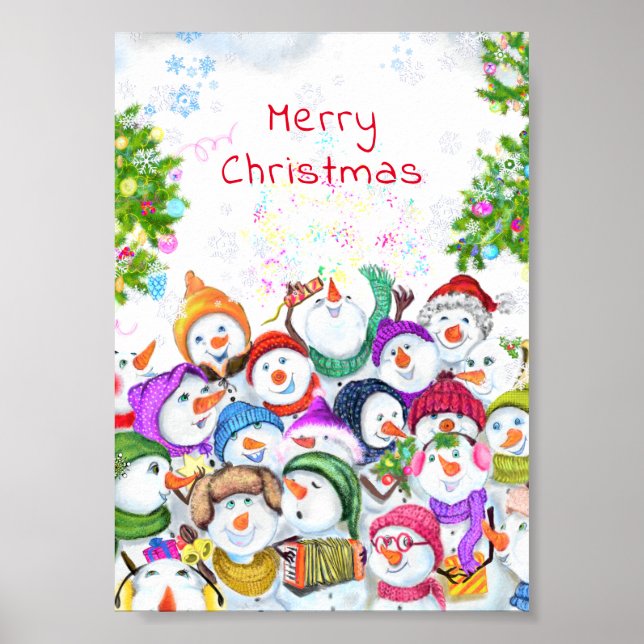 Póster de muñeco de nieve de Navidad (Frente)