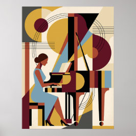 Póster de música Art Déco de jazz vintage