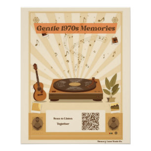Póster de música de cuidado de memoria de los 70 p
