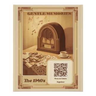 Póster de música de cuidado de memoria de los años