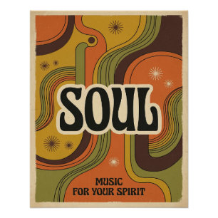 Póster de música soul vintage — Arte retro de vini