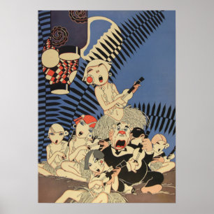 Póster de música vintage Art Déco - Banda de ukule
