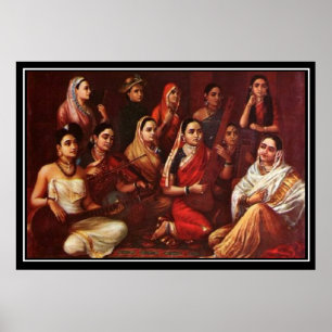 Póster de músicos del siglo XIX de la India