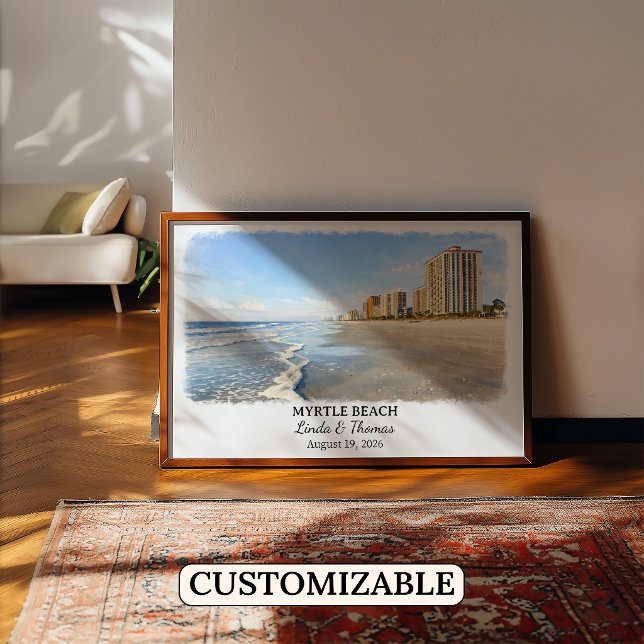 Póster de Myrtle Beach Carolina del Sur, Acuarela (Subido por el creador)
