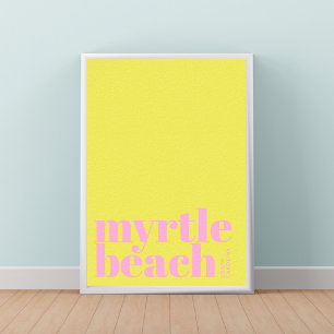 Póster de Myrtle Beach Carolina del Sur ciudad mod