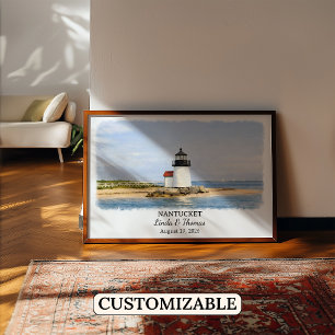 Póster de Nantucket Massachusetts, Acuarela, Perso