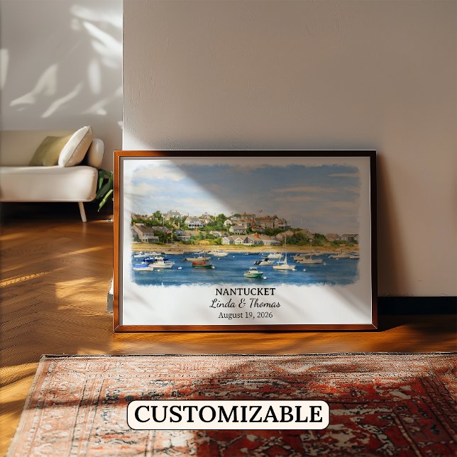 Póster de Nantucket Massachusetts, Acuarela, Perso (Subido por el creador)