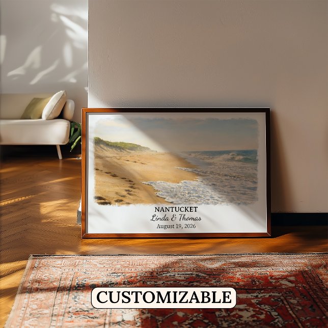 Póster de Nantucket Massachusetts, Acuarela, Perso (Subido por el creador)