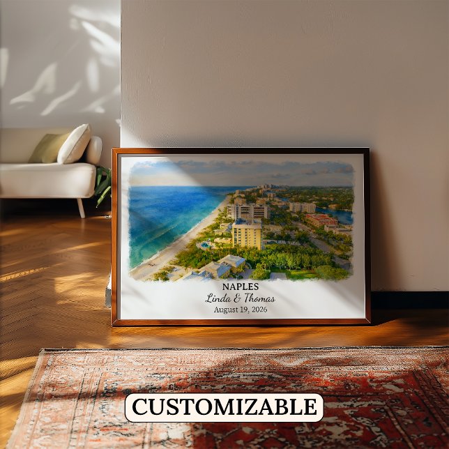 Póster de Naples Florida, Acuarela, Personalizado (Subido por el creador)