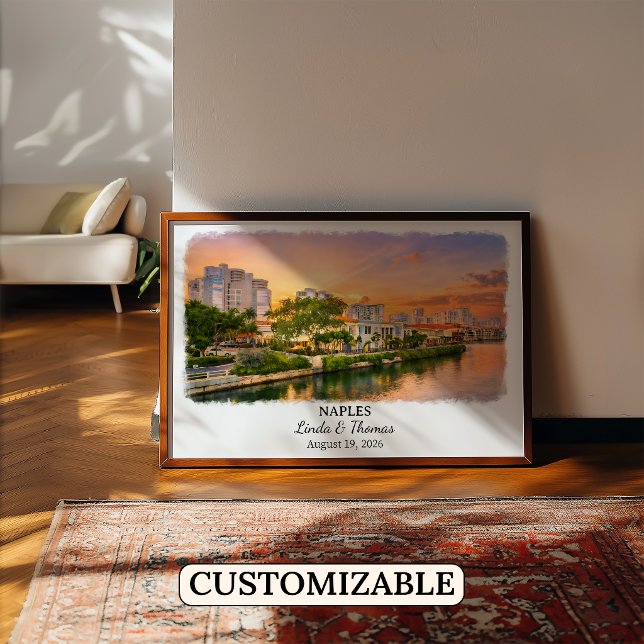 Póster de Naples Florida, Acuarela, Personalizado (Subido por el creador)