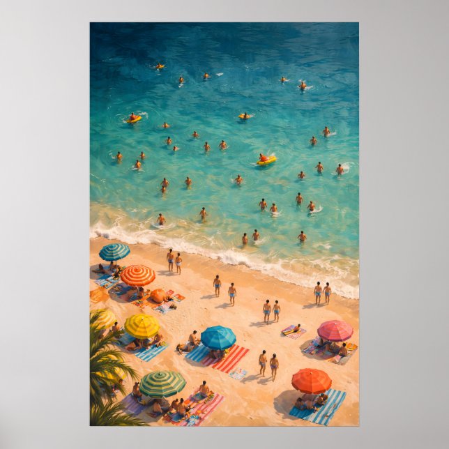 Póster de natación en el océano aéreo, pared de mu (Frente)