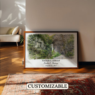 Póster de Natural Bridge Virginia, Acuarela, Perso