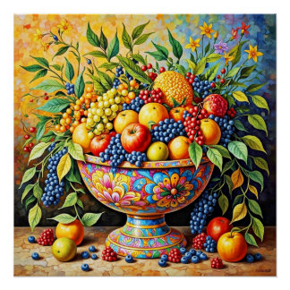 Póster de Naturaleza Muerta - Abundancia de Frutas