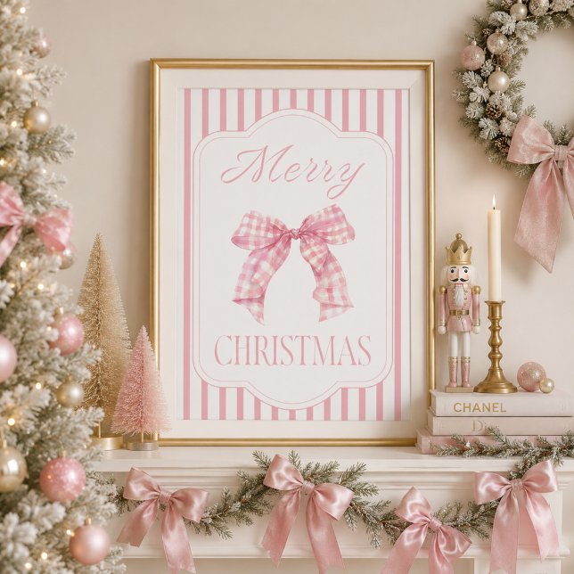 Póster de Navidad con lazo rosa (Subido por el creador)
