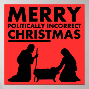 Póster de Navidad políticamente incorrecto y alegr