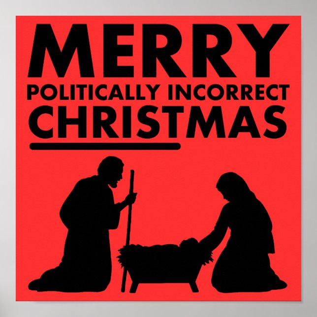 Póster de Navidad políticamente incorrecto y alegr (Frente)