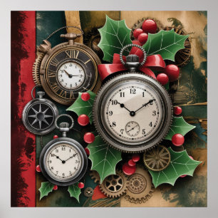 Póster de Navidad Steampunk