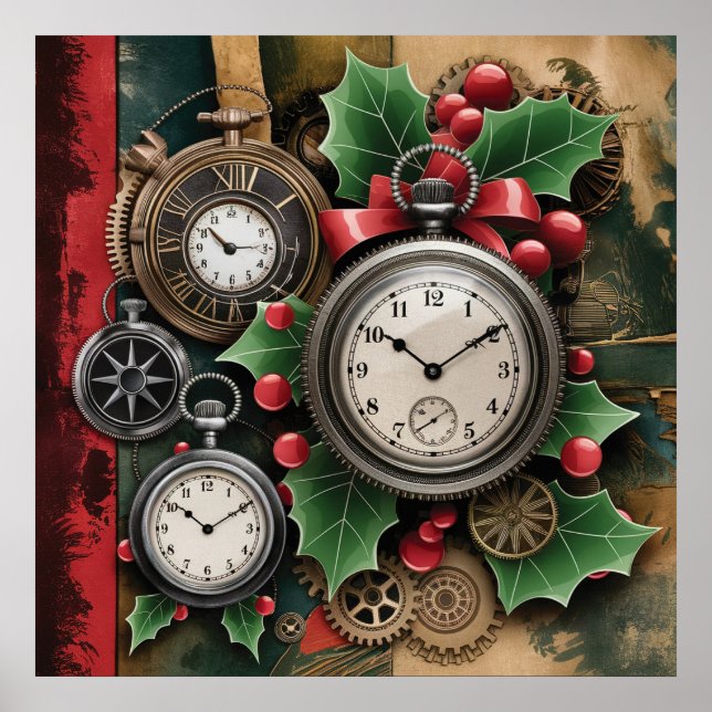Póster de Navidad Steampunk (Frente)