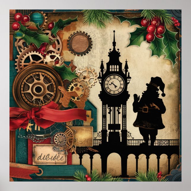 Póster de Navidad Steampunk (Frente)