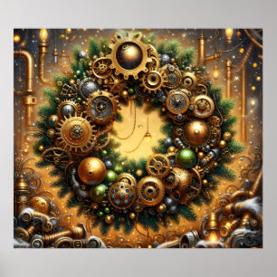 Póster de Navidad Steampunk