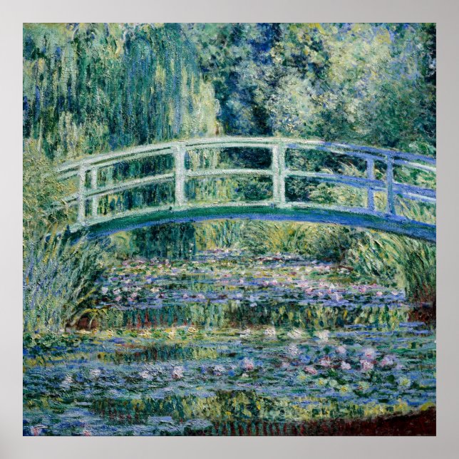 Póster de Nenúfares y puente japonés de Monet (Frente)