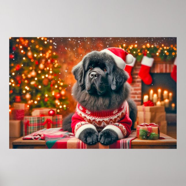 Póster de Newf posando para retrato anual (Frente)