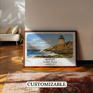 Póster de Newport Rhode Island, Acuarela, Personal