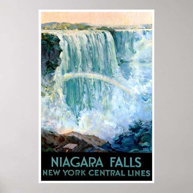 Póster de Niagara Falls Retro New York Central Lin (Frente)