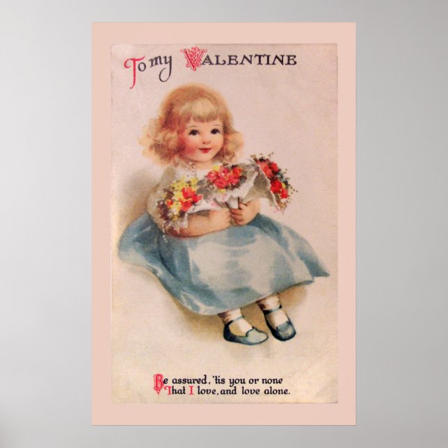 Póster de niña con flores (Frente)