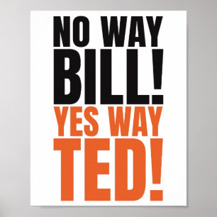 Póster De ninguna manera Bill Sí manera Ted - divertida c