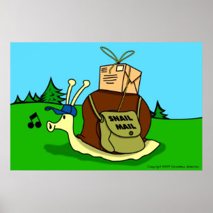 Póster de niños de correo caracol