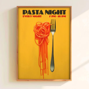 Póster de Noche de Pasta Arte de Pared de Comida I
