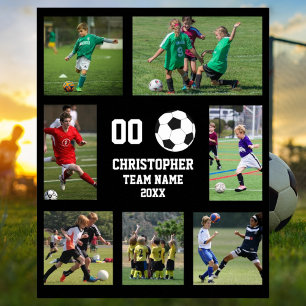Póster de nombre de equipo de collage de fotos de