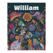 Póster de nombre de espacio personalizado para niñ