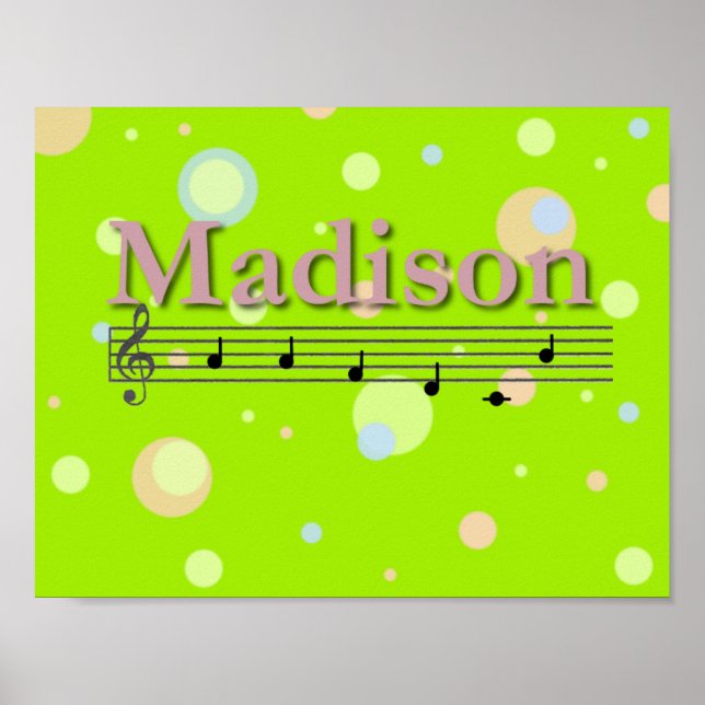 Póster de nombre musical de Madison para habitació (Frente)