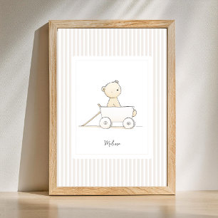Póster de nombre personalizado - Osito lindo en va