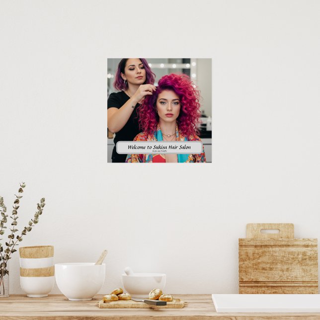 Póster de nombre personalizado para salón de belle (Cocina)