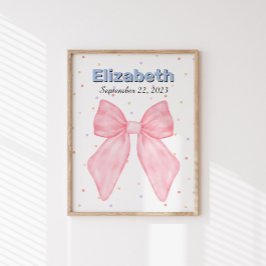 Poster de nombres personalizados de plegado rosado