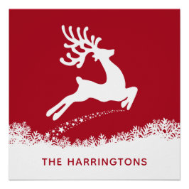 Poster de nombres personalizados de reno de salto