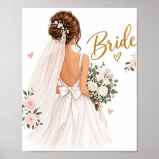 Póster de Novia Elegante – Dre Nupcial Floral Sin