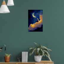Póster de Nubes a la Luz de la Luna 16x24 Arte Soñ