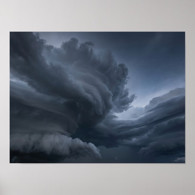 Póster de nubes de tormenta oscuras y esculturales (Frente)