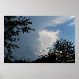 Póster de Nubes y Árboles