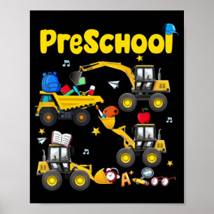 Póster De Nuevo A La Escuela De Excavadores De Preescolar
