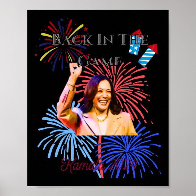 Póster De Nuevo En El Juego Kamala 2024 (Frente)