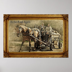 Póster De nuevo en la carretera - Anciana pareja en vagón