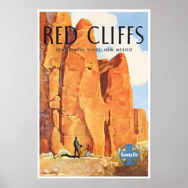 Póster de Nuevo México Red Cliffs Imprimir Santa F (Frente)