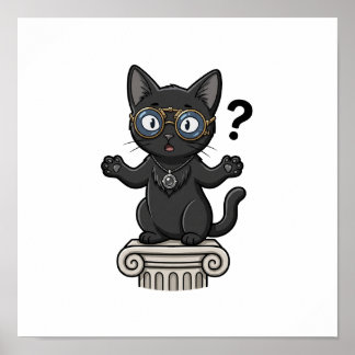 Póster de oficina de la ley del gato negro de la D